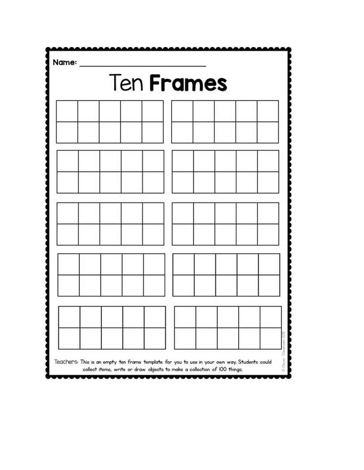 printable tens frames