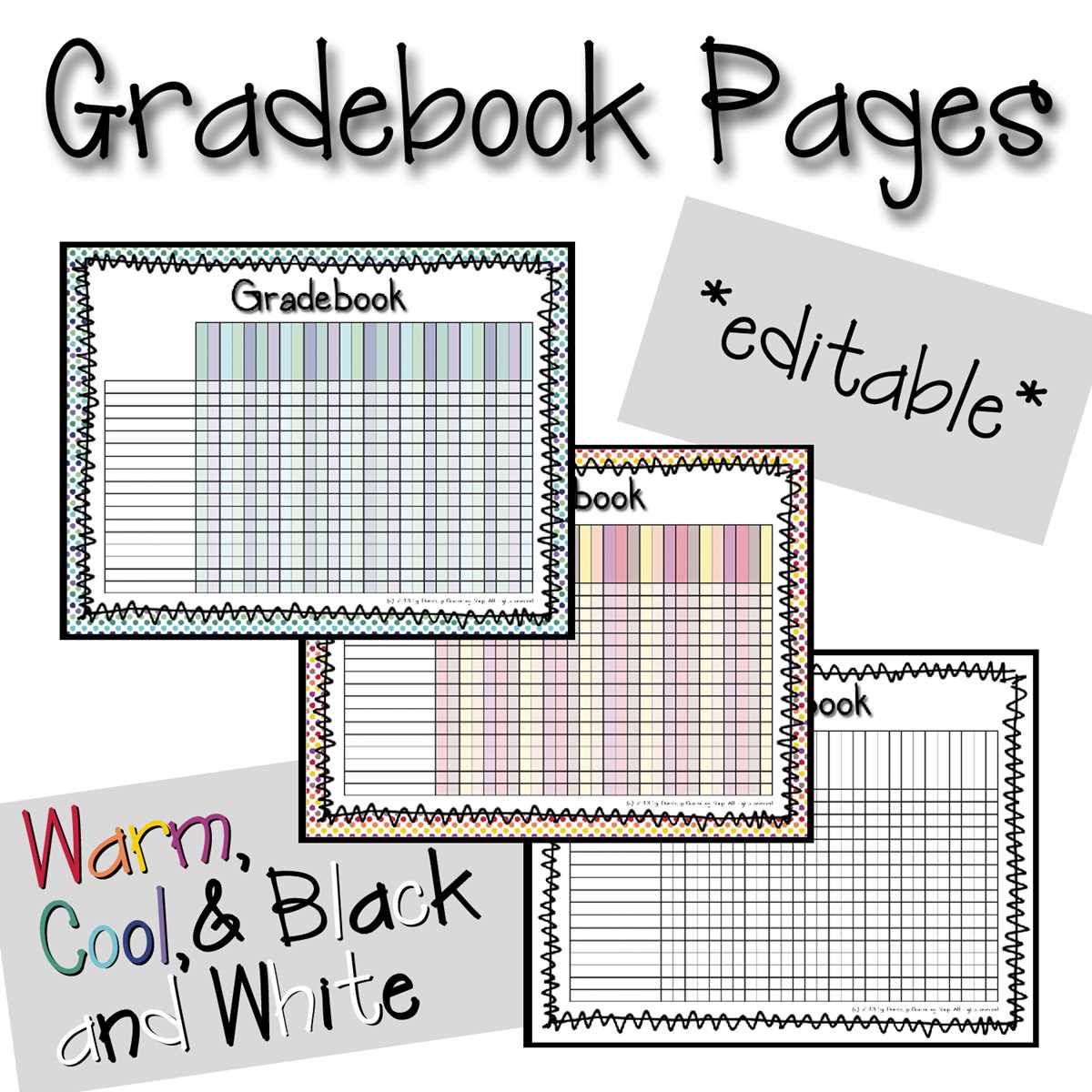printable gradebook pages