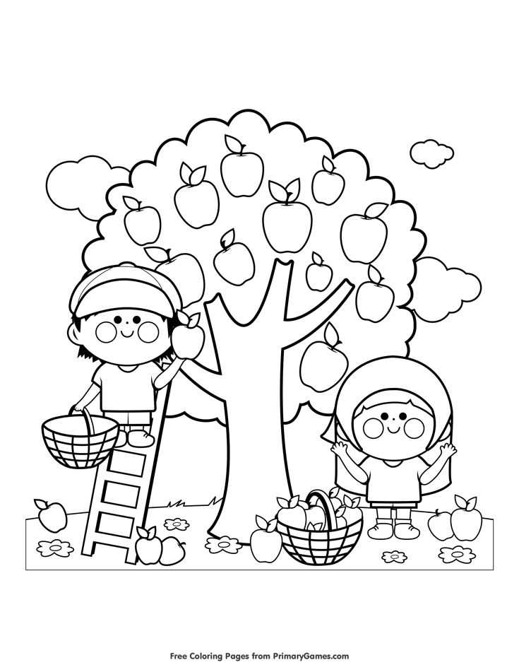 apple coloring page printable