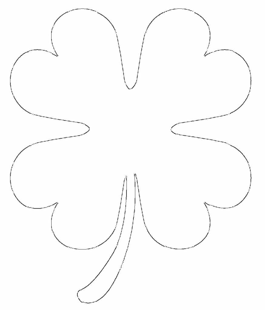 printable full page four leaf clover