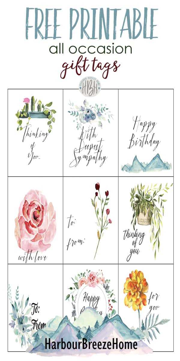printable gift tags for birthday