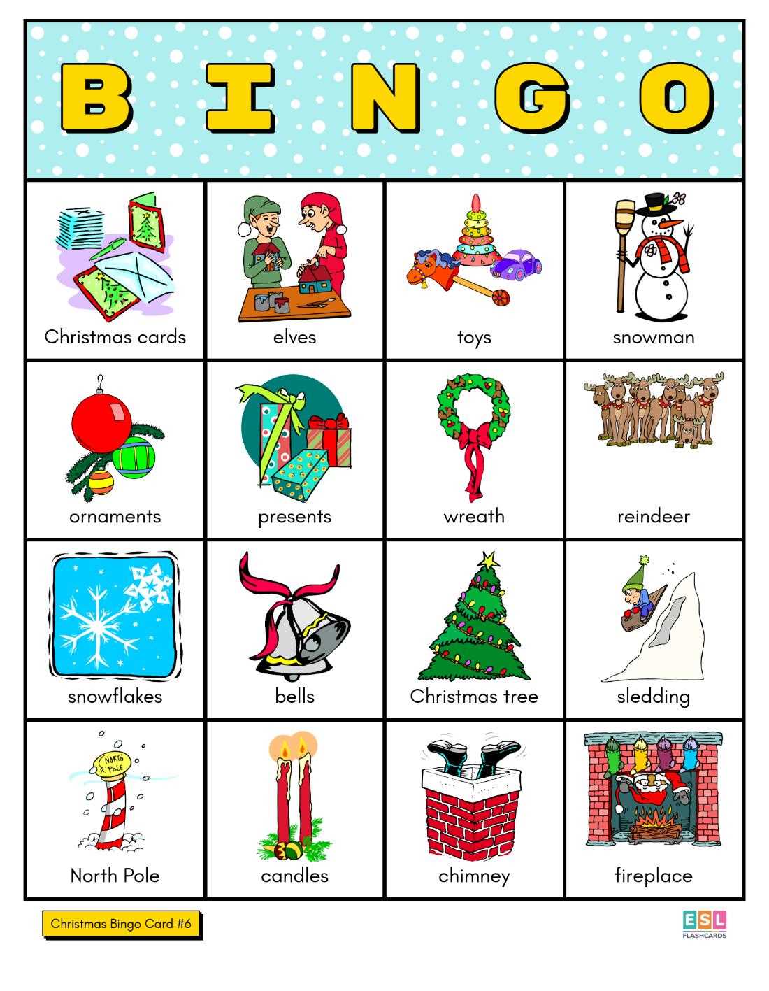 christmas bingo cards printable