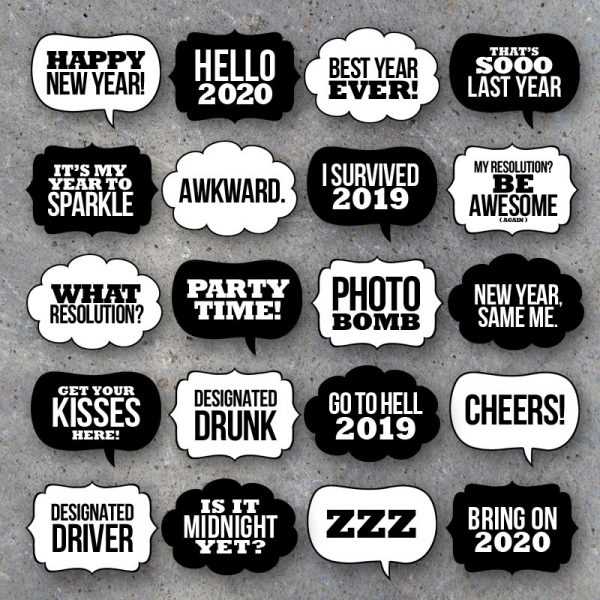 printable new years eve photo booth props