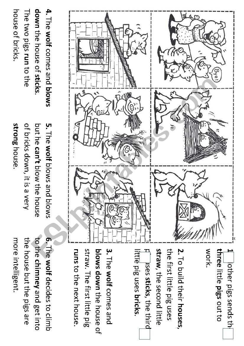 3 little pigs printable story