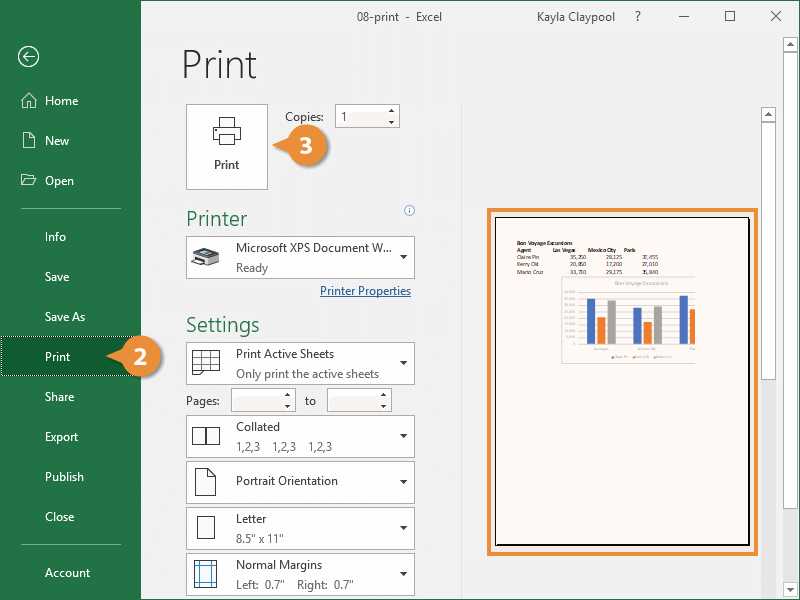 excel set printable area