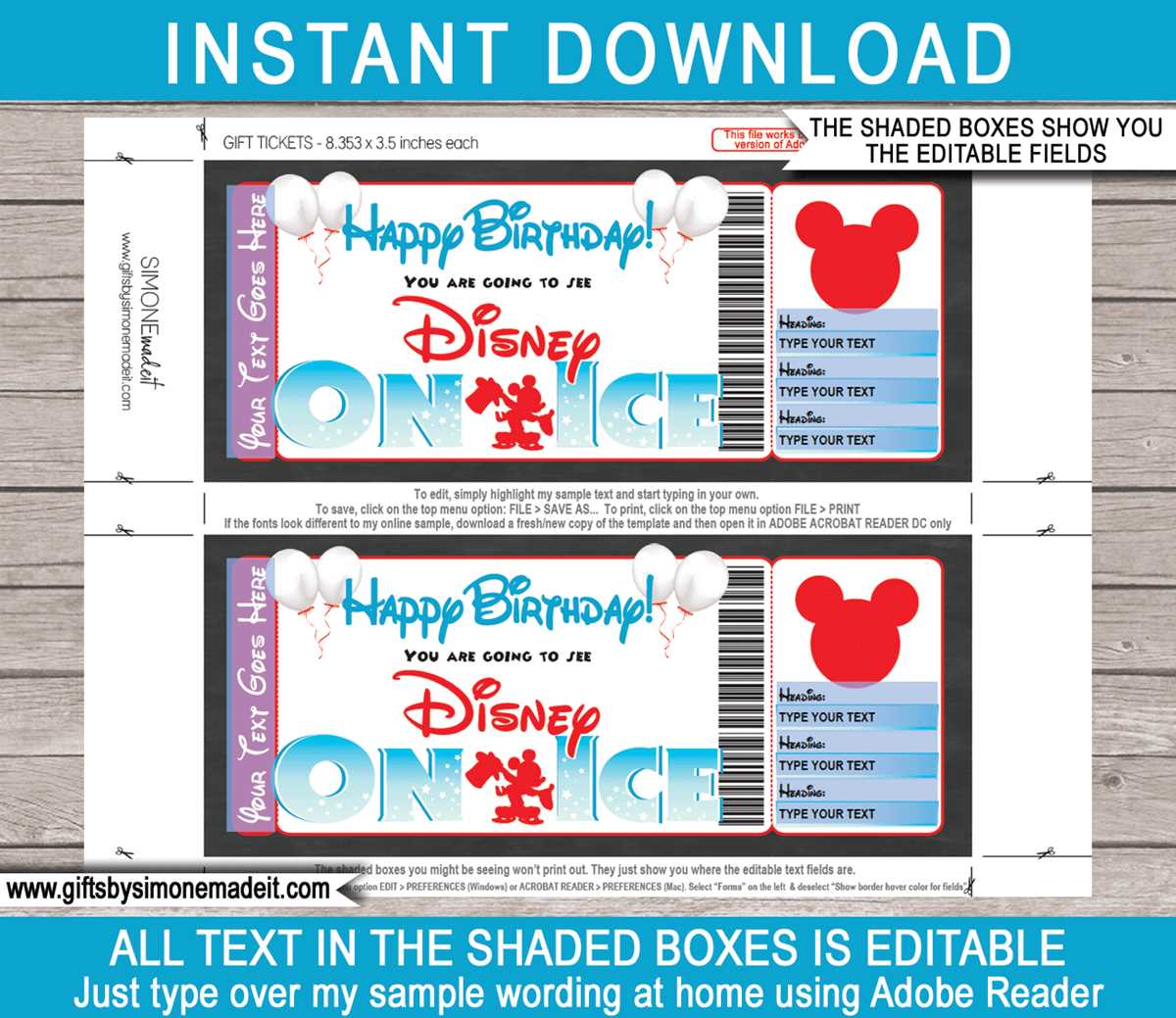 free disney printable tickets