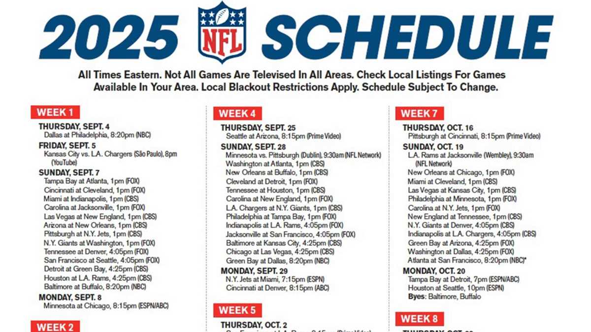 week 4 nfl schedule printable