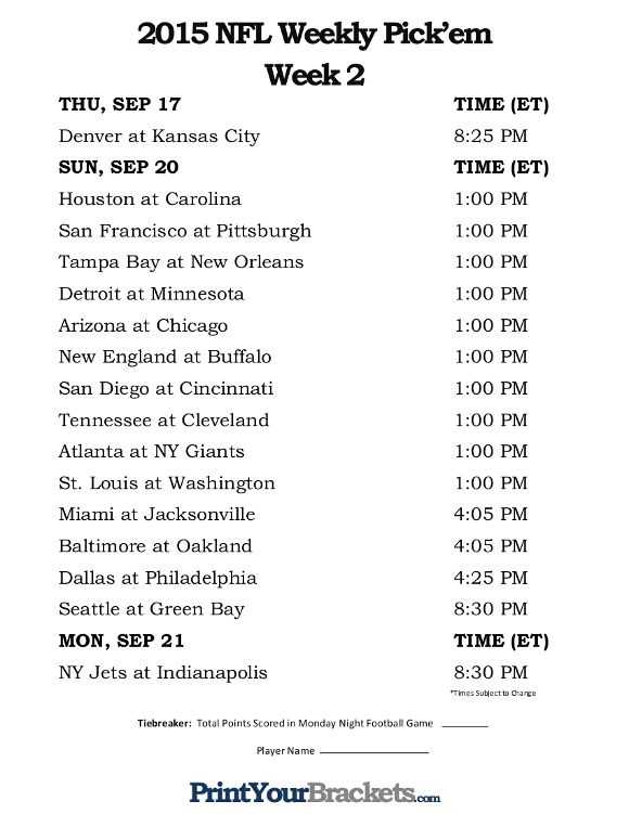 week 7 nfl schedule printable