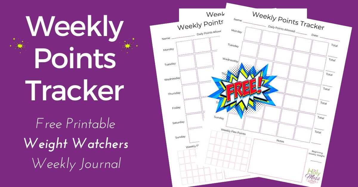 weight watchers point list printable