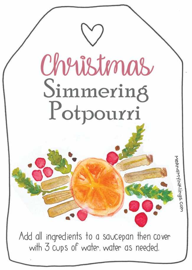 free printable christmas potpourri tags