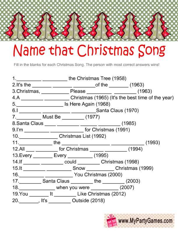 christmas name that tune printable