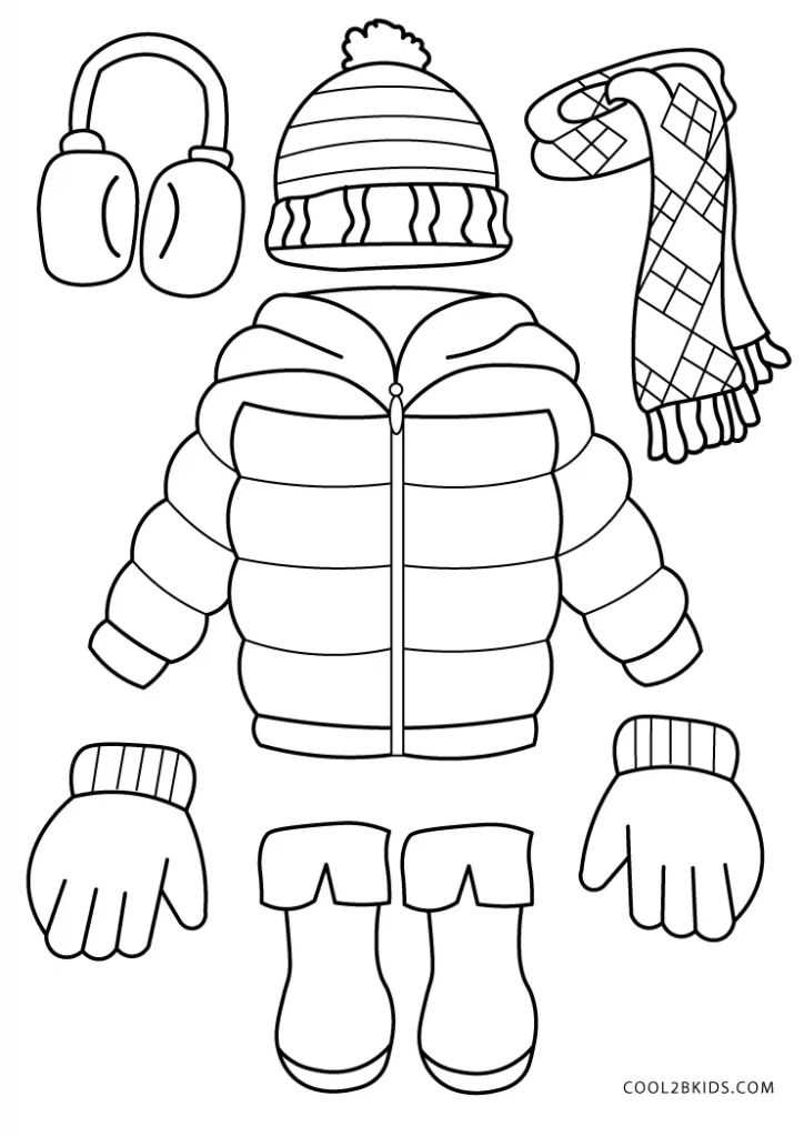 winter clothes printable