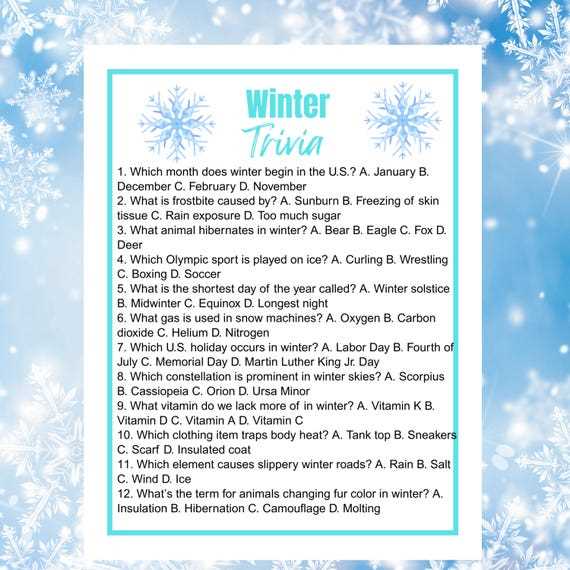 winter trivia questions and answers printable