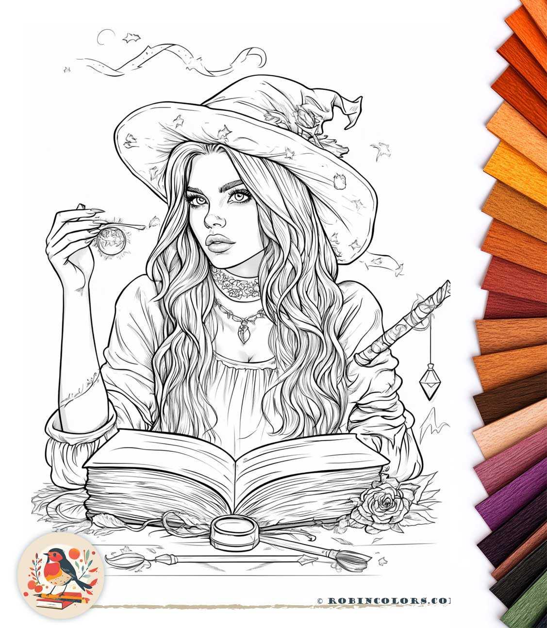 witchy coloring pages printable