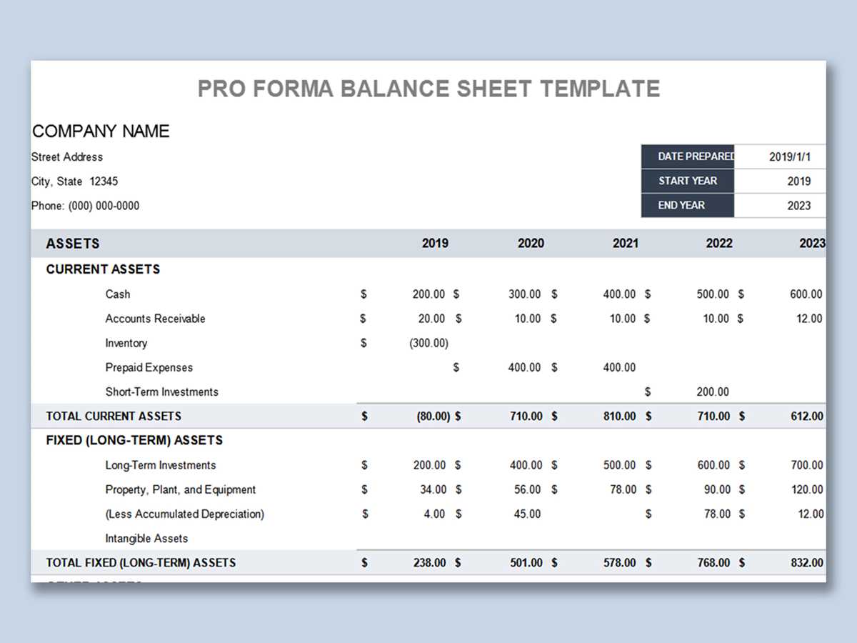 free printable balance sheet