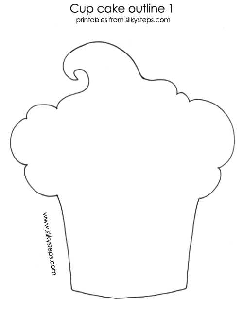 printable cupcake outline