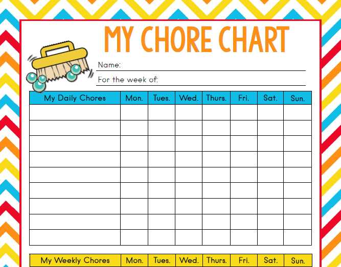 chores chart printable free
