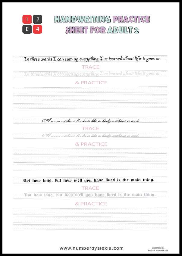 handwriting practice free printables