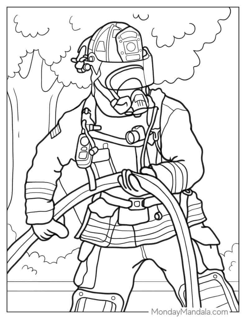 free printable fireman coloring pages