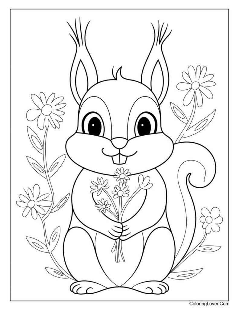 squirrel coloring pages free printable