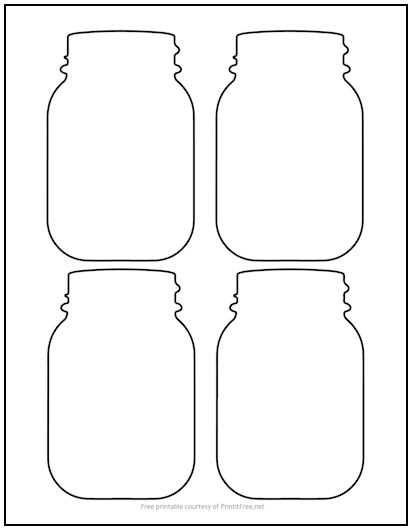 printable mason jar outline