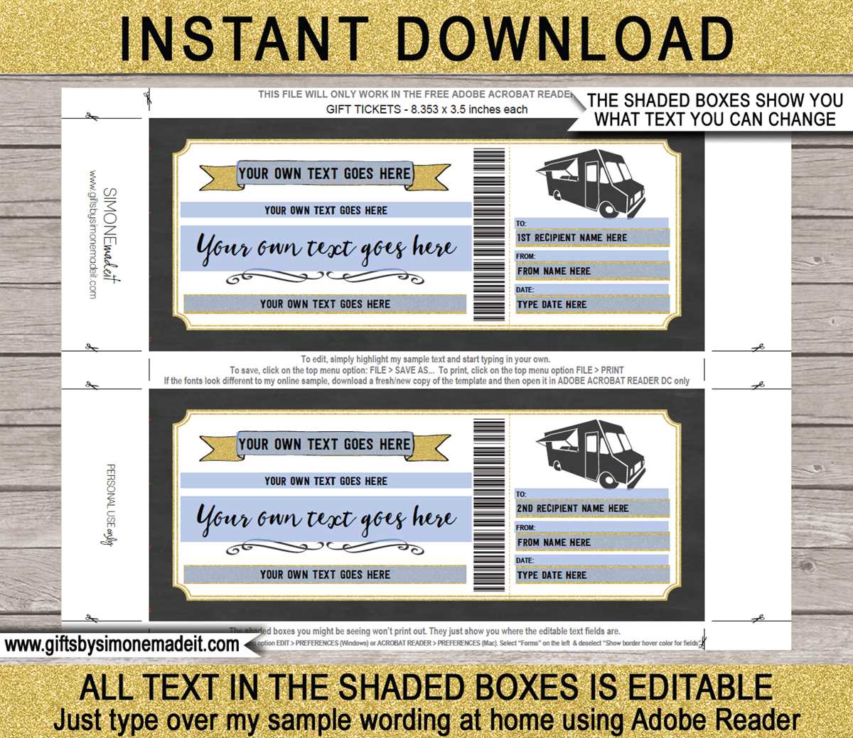 food truck template printable