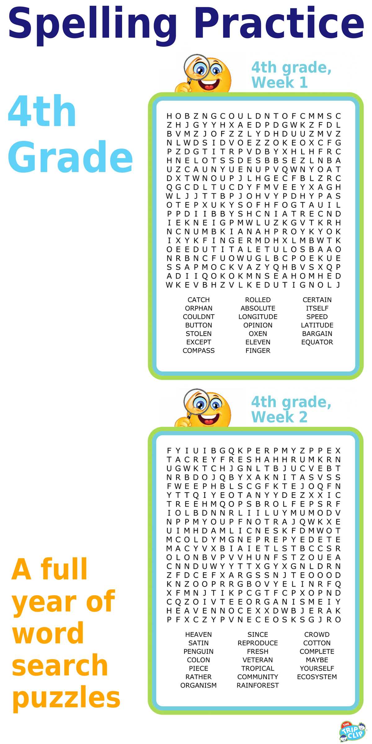 word search for 4th graders printable