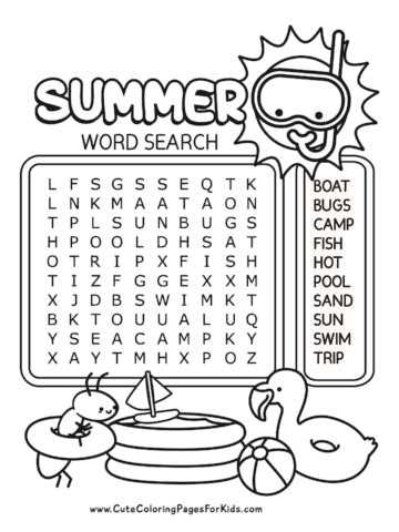 word searches for kids printable
