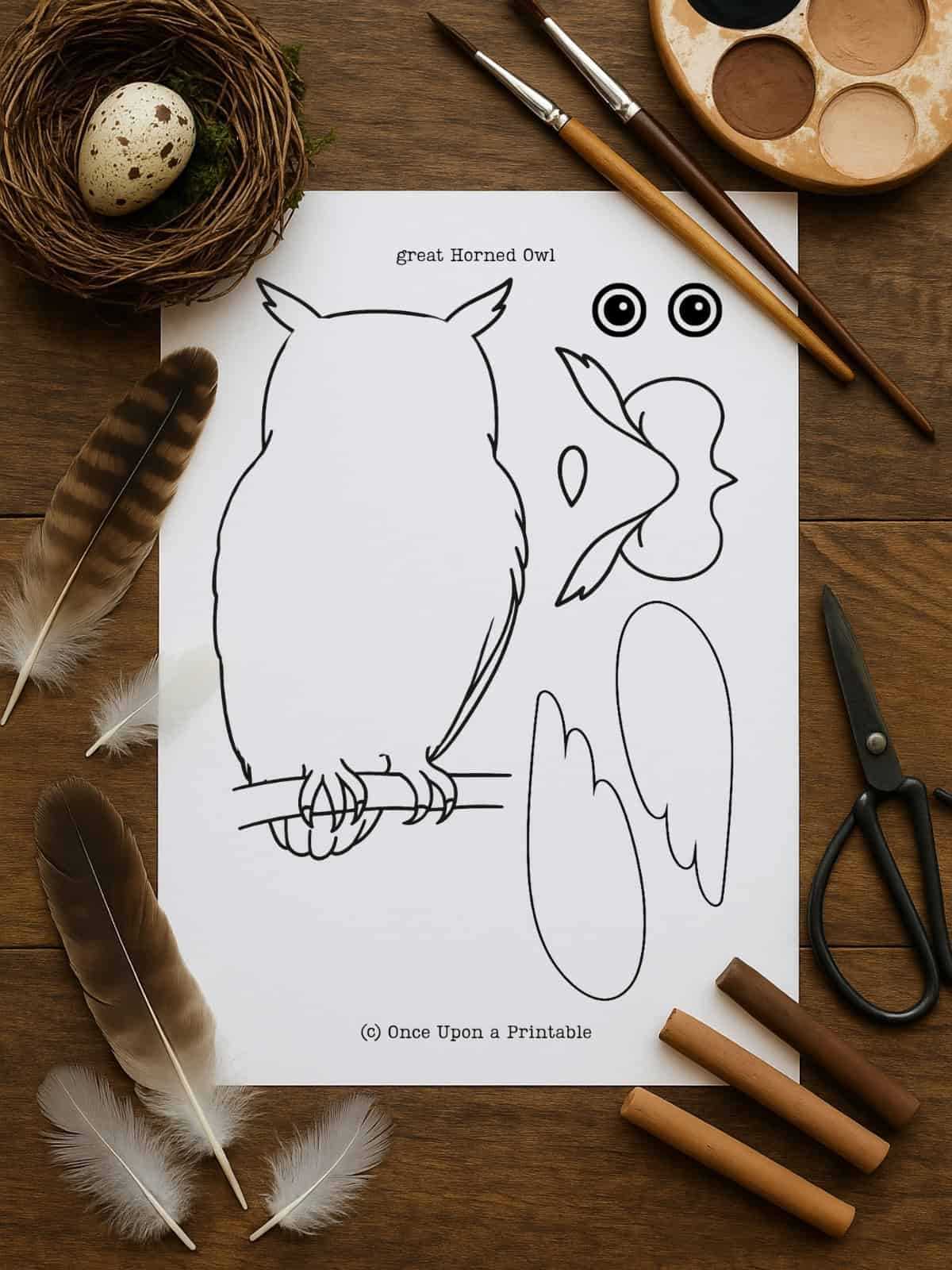 free owl template printable