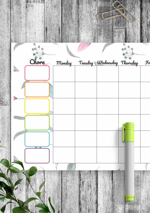 chore chart printable free