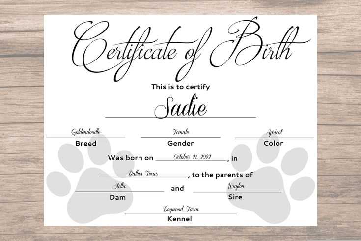 printable dog birth certificates