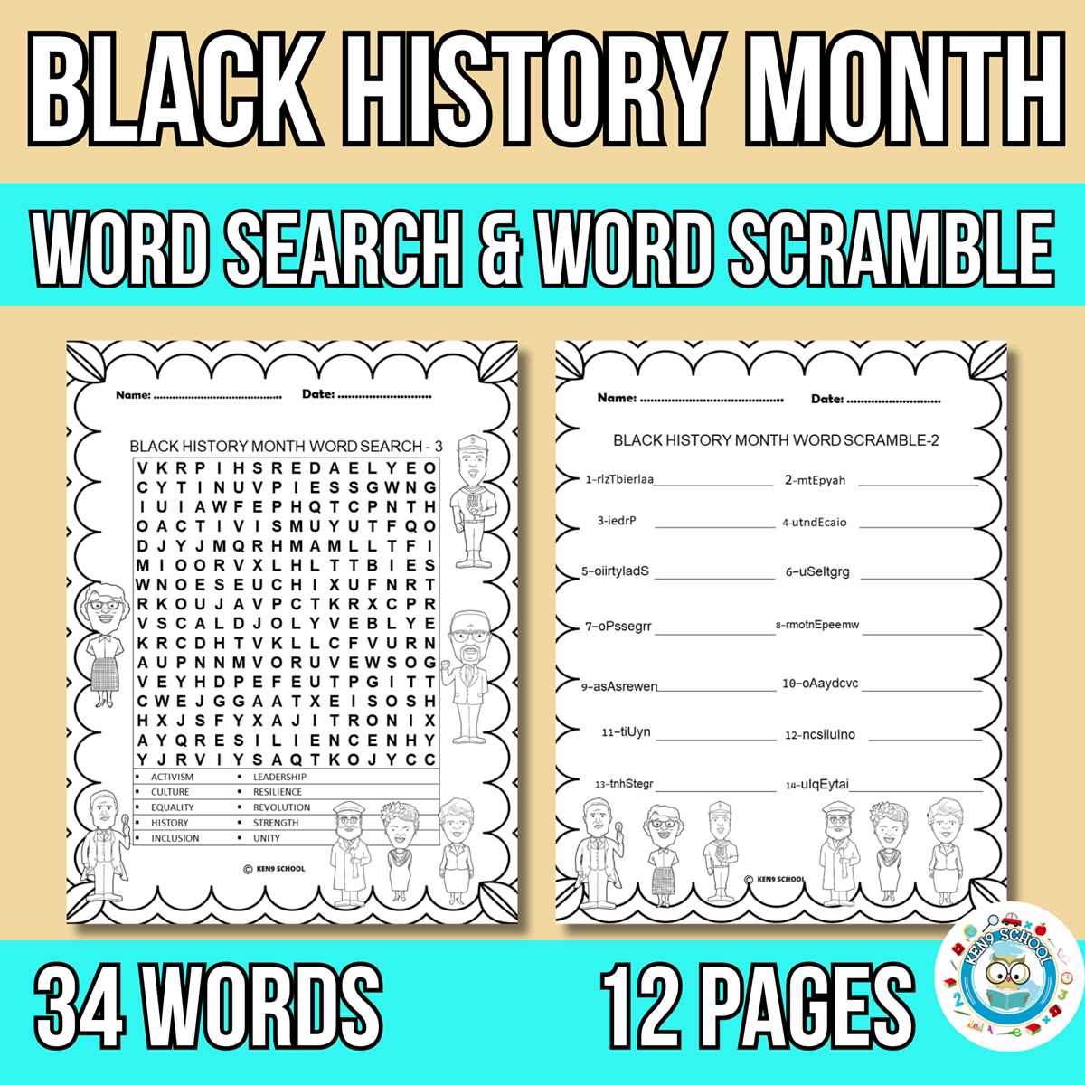 black history month word search printable