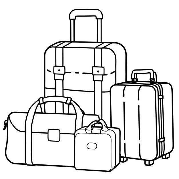 suitcase outline printable