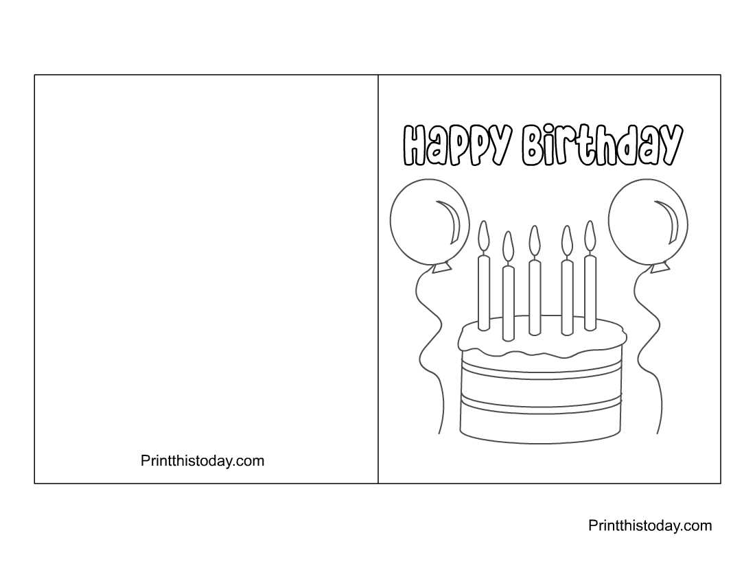 free printable colouring birthday cards