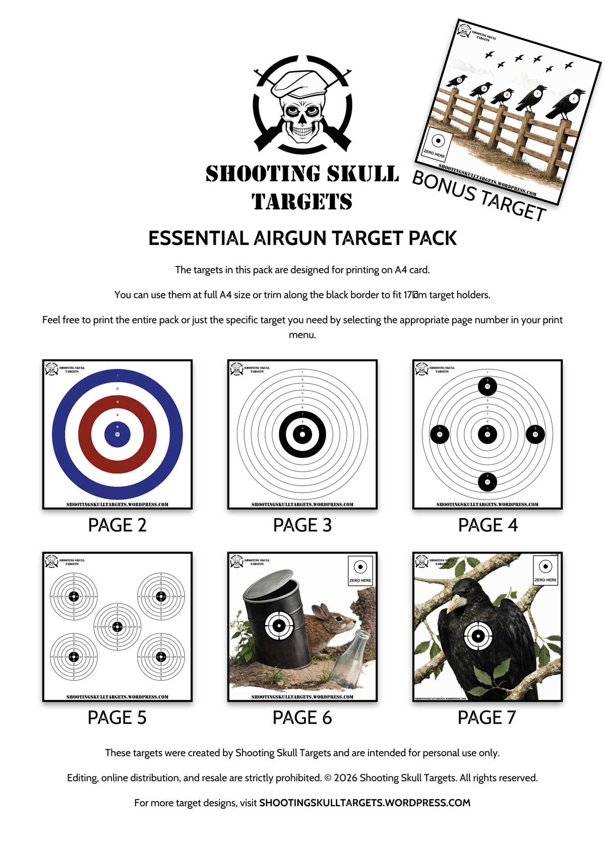shooting target printable