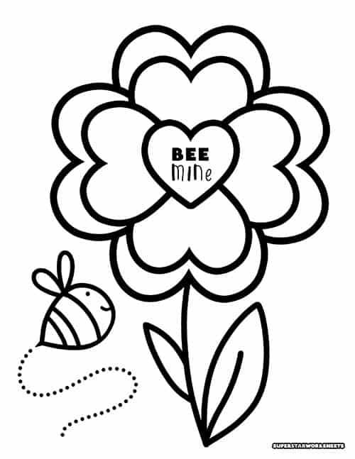 printable easy valentines coloring pages
