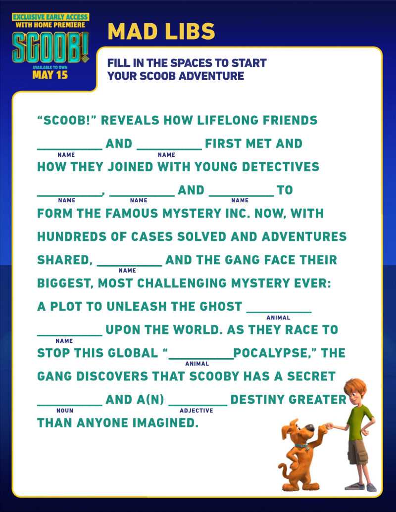 printable free mad libs