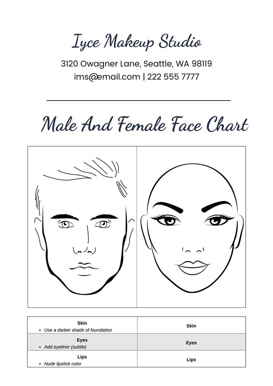 face makeup template printable