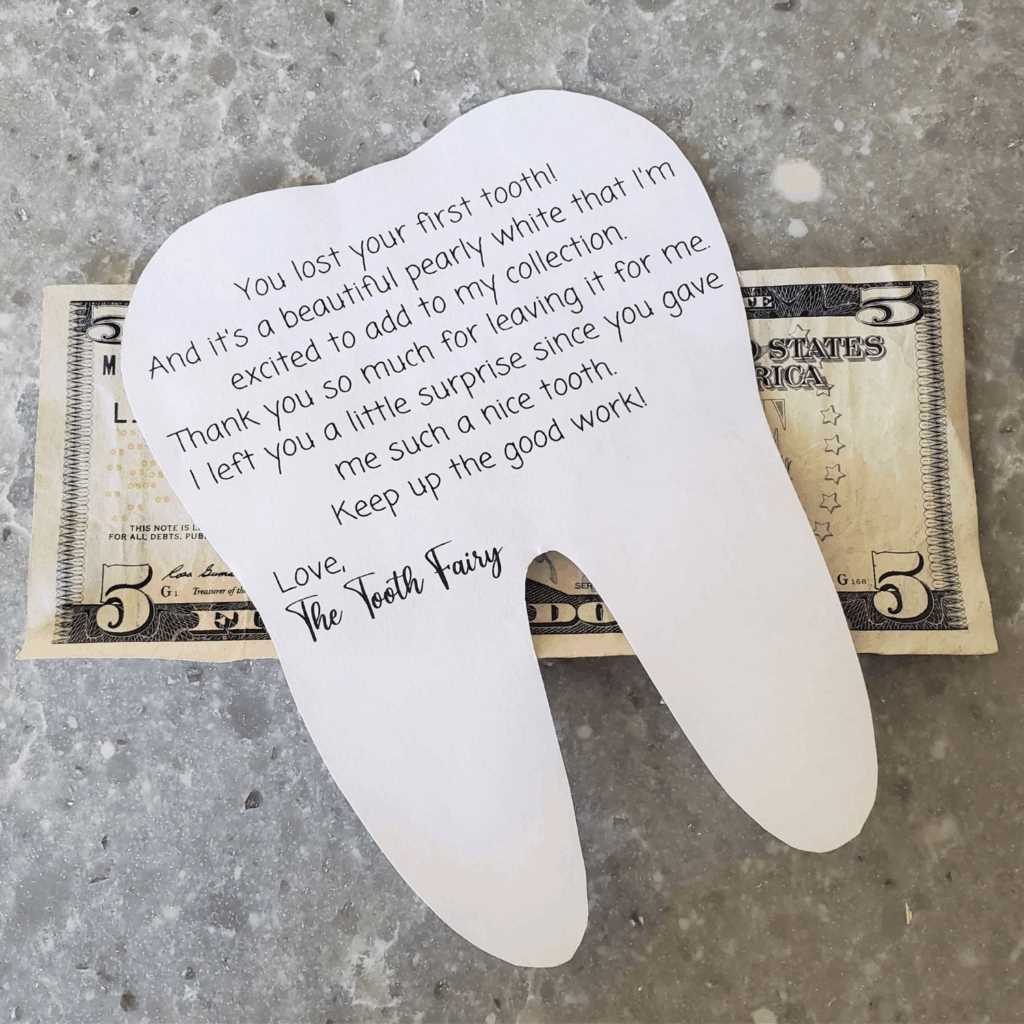 printable tooth fairy notes