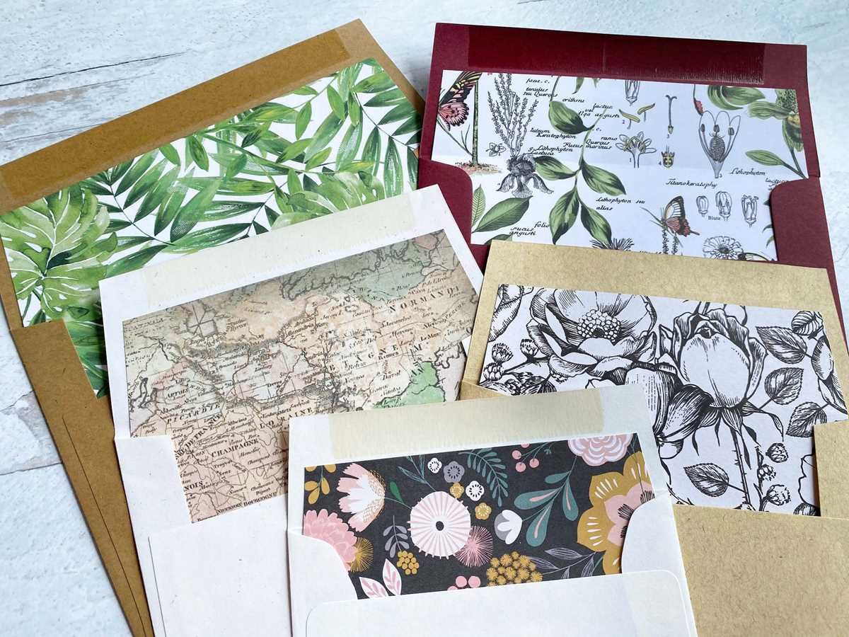 printable envelope liners