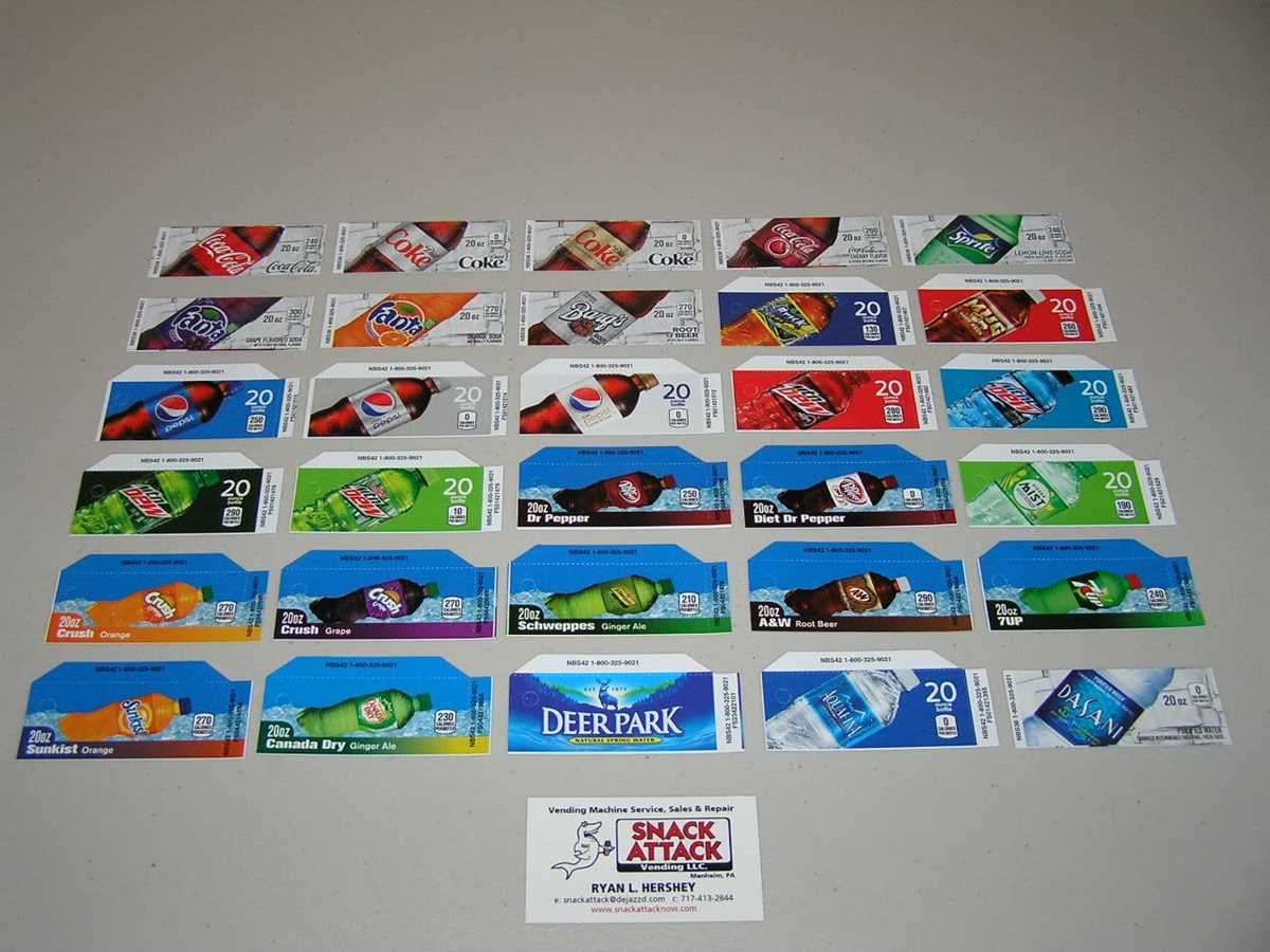 printable vending machine labels