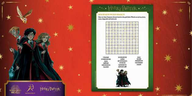 harry potter word searches printable