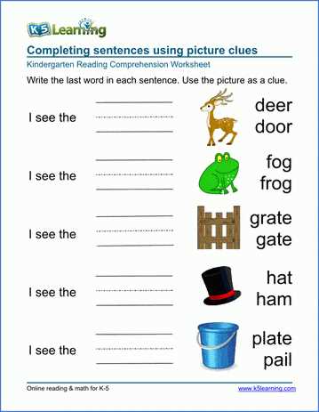 free printable reading worksheets for kindergarten