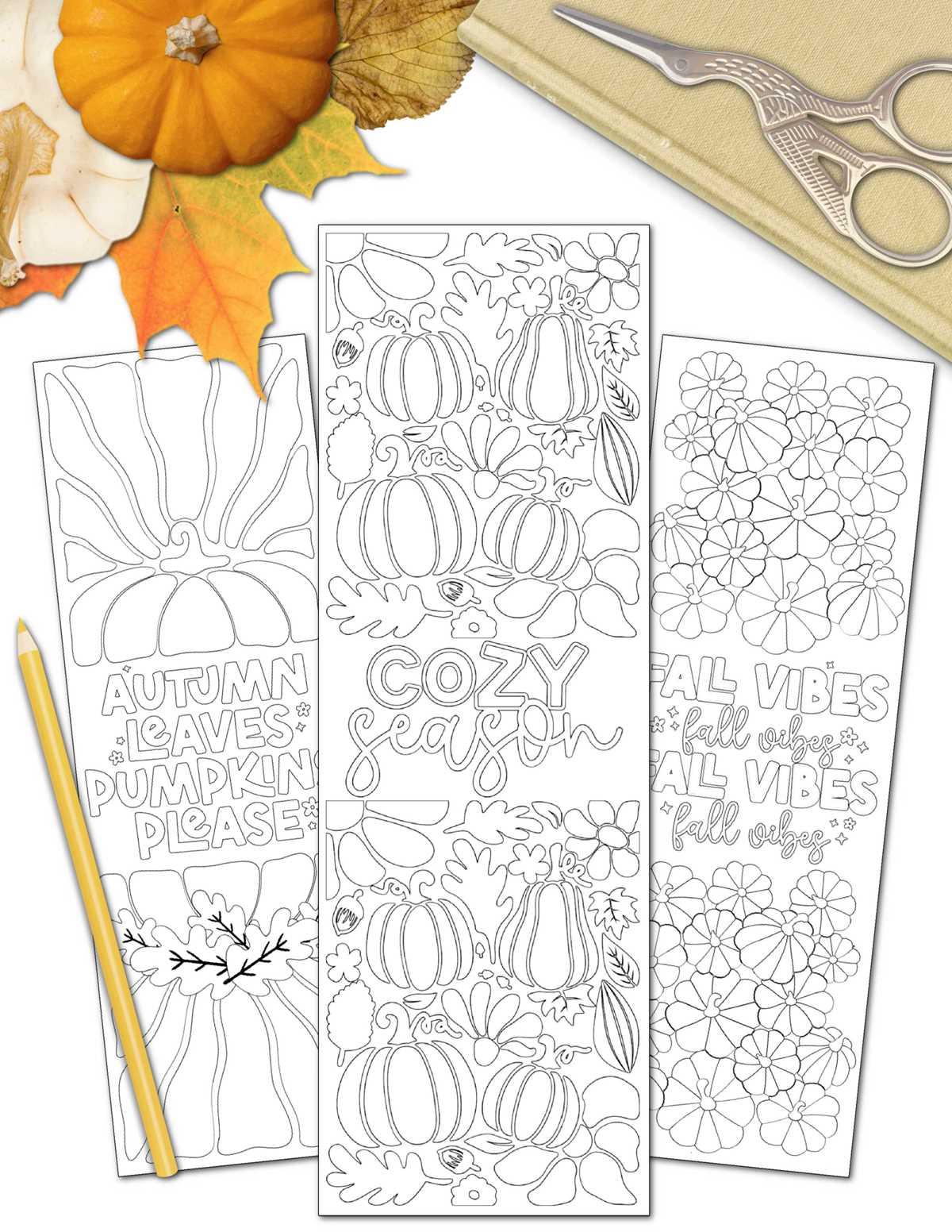 autumn bookmarks printable