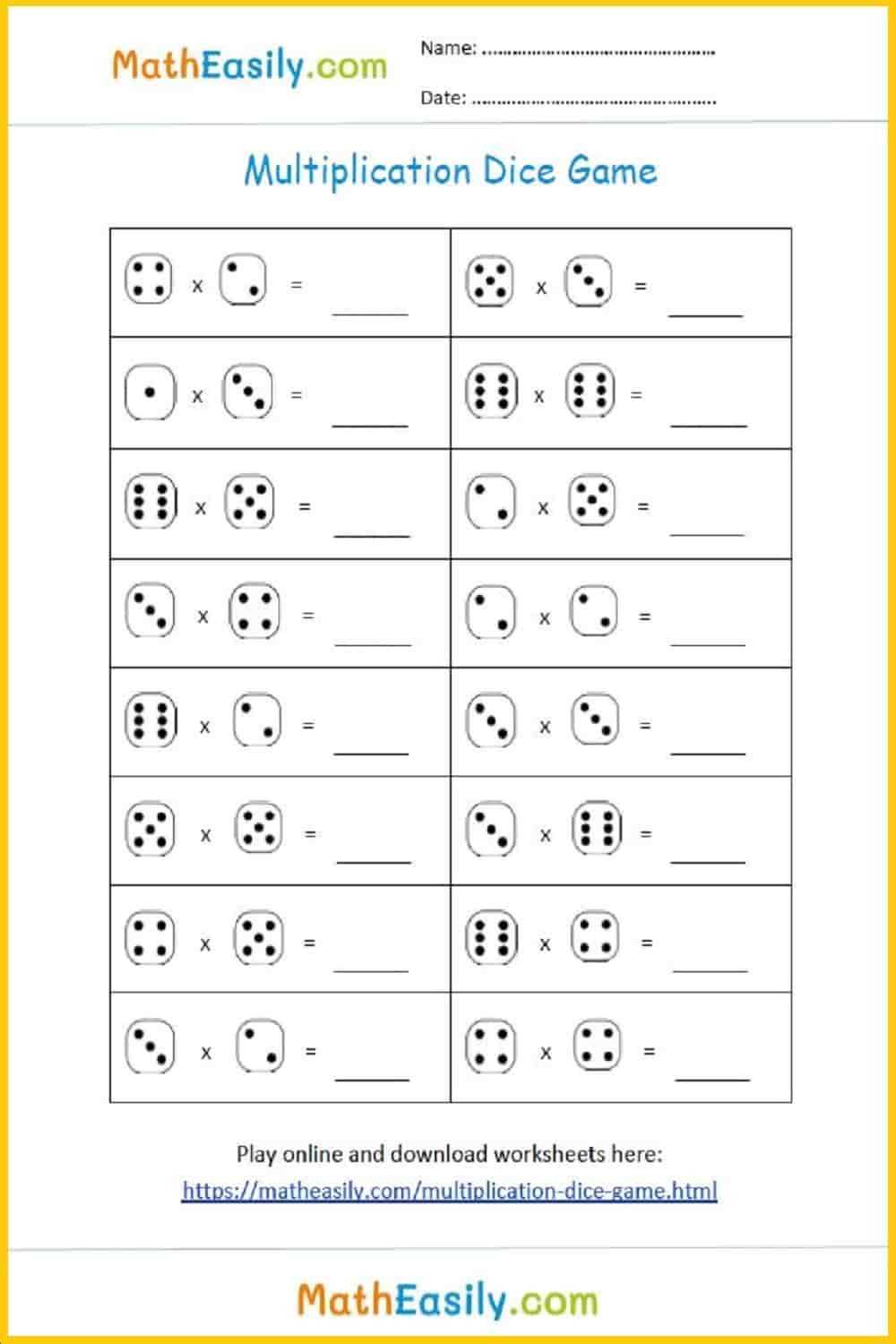 free printable multiplication games