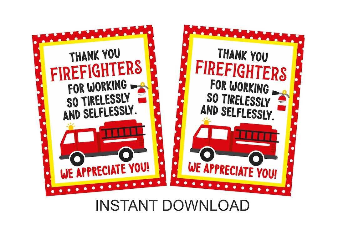 firefighter thank you card printable