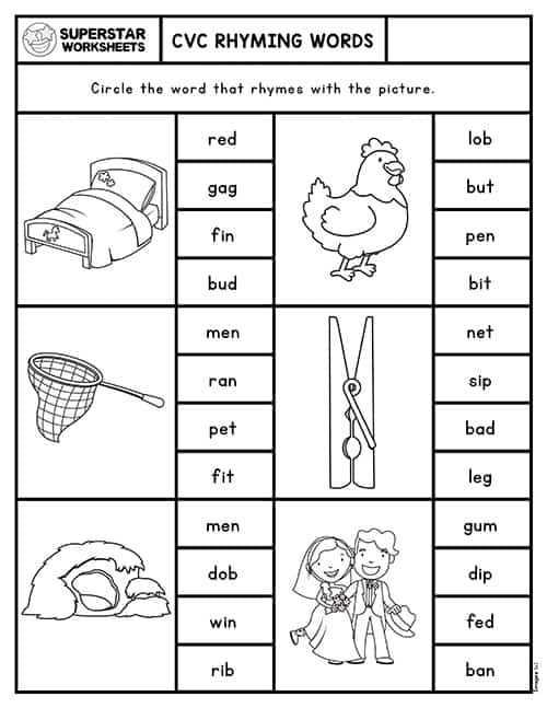 cvc words printables