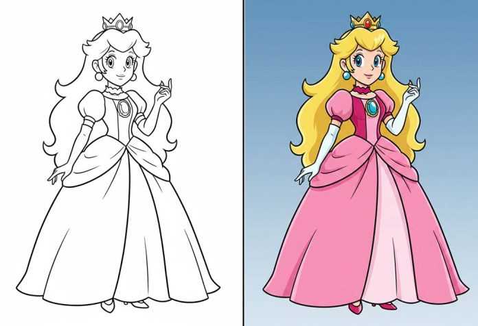 princess peach coloring pages printable