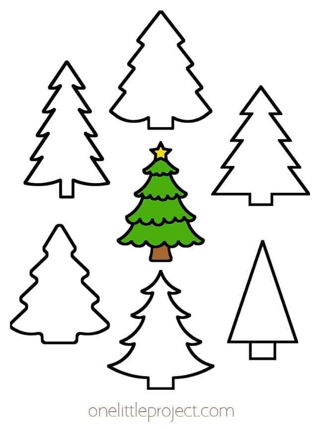 printable template of a christmas tree