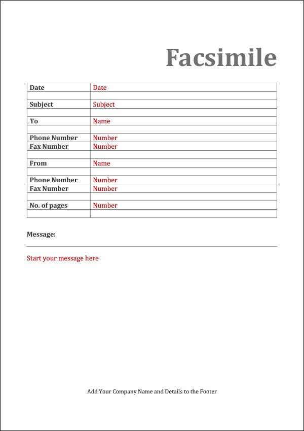 fax cover page printable